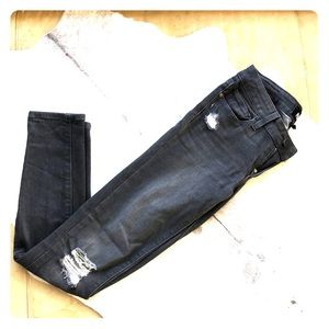 Paige Verdugo Ankle Distressed Gray Skinny Jeans